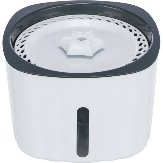 46 Trixie Flower içməli fəvvarə, plastik, 2 L, 18.5×13×18.5 sm, ağ/boz - 1