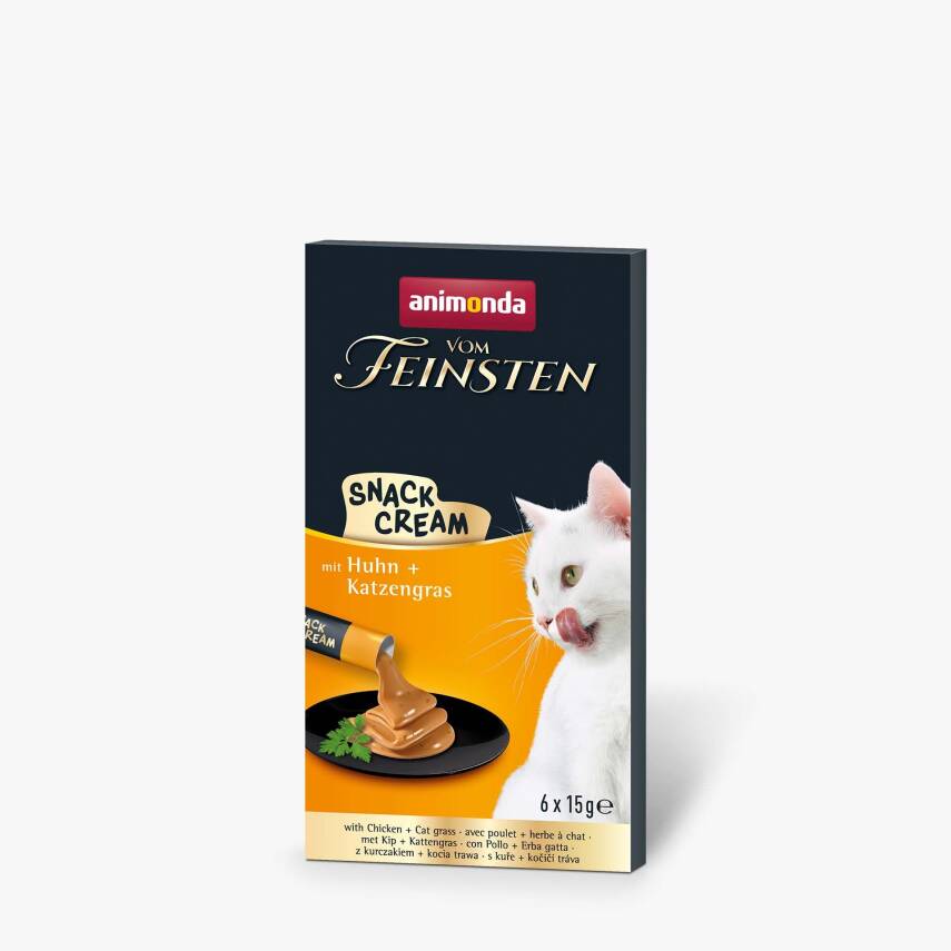 Animonda Cream Vom Feinsten for cats, with chicken and cat grass, 6x15 g - 1