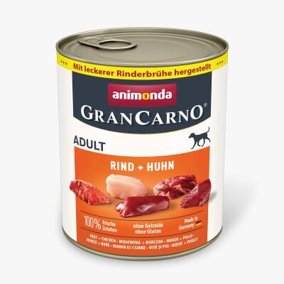 Animonda GranCarno Adult – Beef and Chicken Meat, Canned, 800 g - ANİMONDA