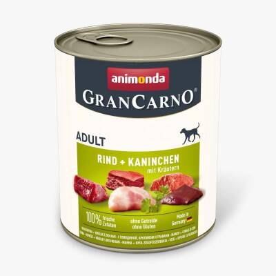 Animonda GranCarno Adult – Beef and Rabbit Meat, Canned, 800 g - ANİMONDA