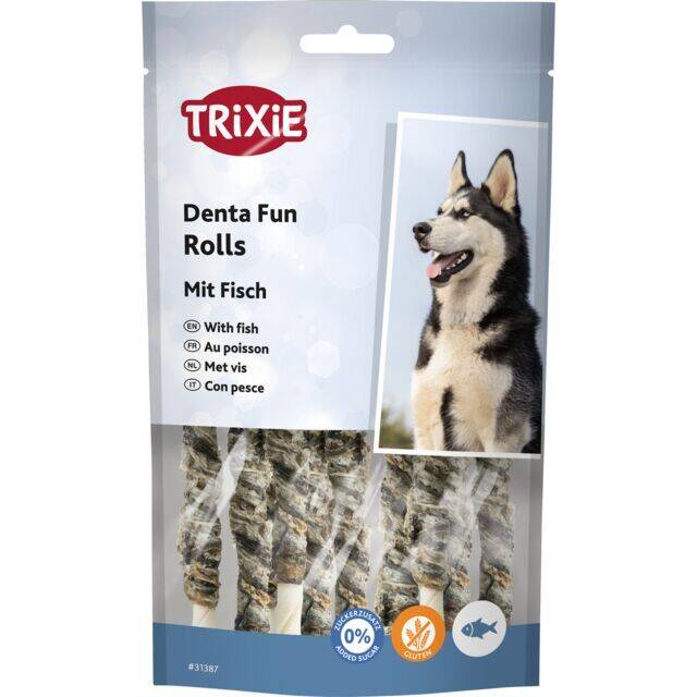 Balıqlı çeynəmə çubuqları Denta Fun – delikates, 12 sm, 10 ədəd / 75 q - 1