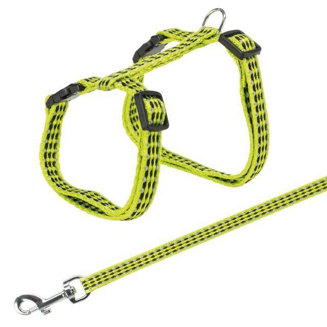 Cat harness with lead, reflective, 22–42 sm / 10 mm, 1.20 m - 1