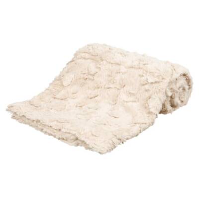 Cosy örtük (blanket), strukturlu yumşaq plush, 100×70 sm, bej - 