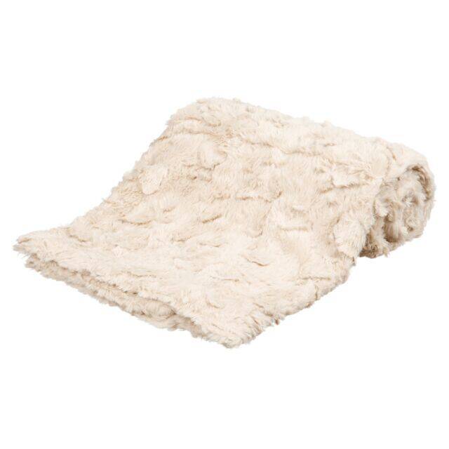 Cosy örtük (blanket), strukturlu yumşaq plush, 100×70 sm, bej - 1