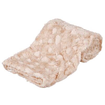 Cosy örtük (blanket), strukturlu yumşaq plush, 150×100 sm, bej - 