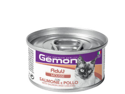 GEMON Mousse Adult Cat Salmon and Chichken 85 qr - GEMON