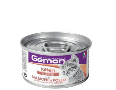 GEMON Mousse Adult Cat Salmon and Chichken(kitten) 85 g - 3