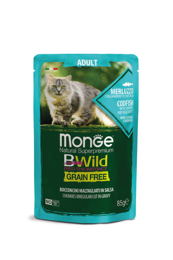 Monge BWILD CAT Merluzzo Adult 85q - 1
