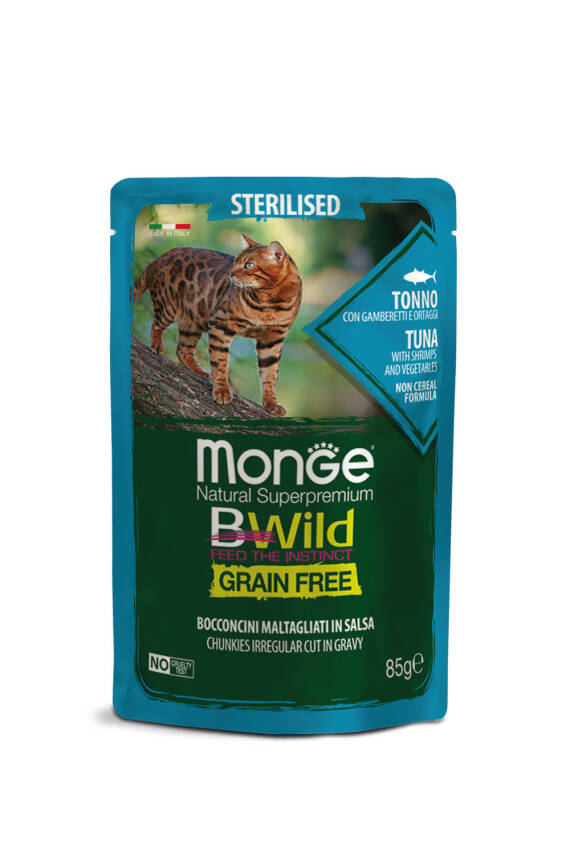 Monge BWILD CAT Tonno Sterilised 85gr - 1