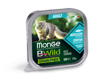 MONGE Bwild Pate CAT Merluzzo 100gr - MONGE