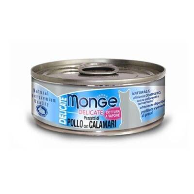 Monge Delicate – Cat Food with Chicken and Squid, 80 g - 