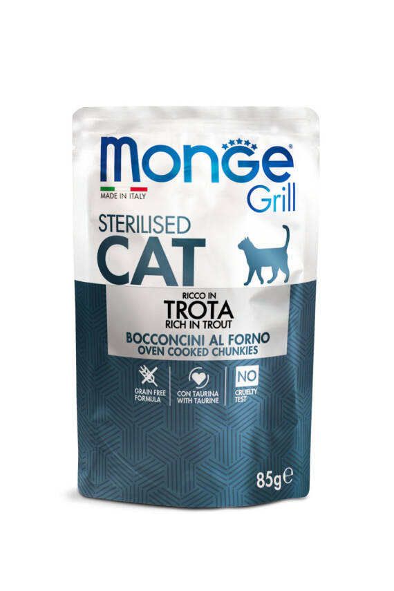 Monge Grill Rich in Trota sterilizasiya edilmiş pişiklər üçün 85 г - 1