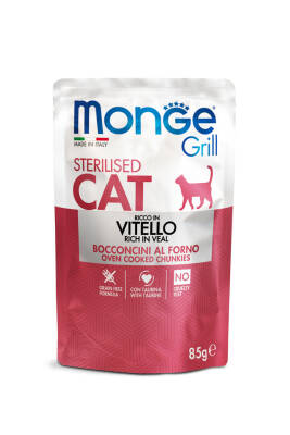 Monge Grill Sterilised Cat Food with Veal 85 qr - 