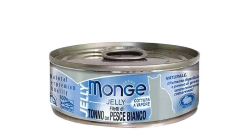 Monge – Jelly Filetti di Tonno con Pesce Bianco (80 q) - 1