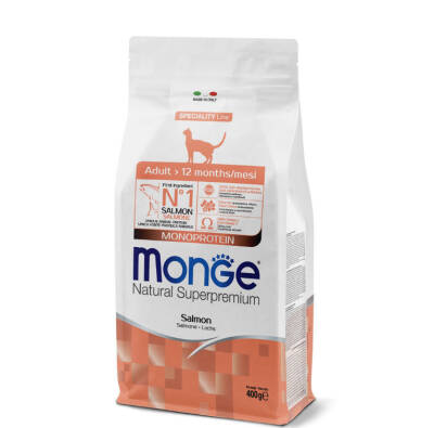 Monge Natural Adult Cat Food Superpremium with Salmon 400 qr - 