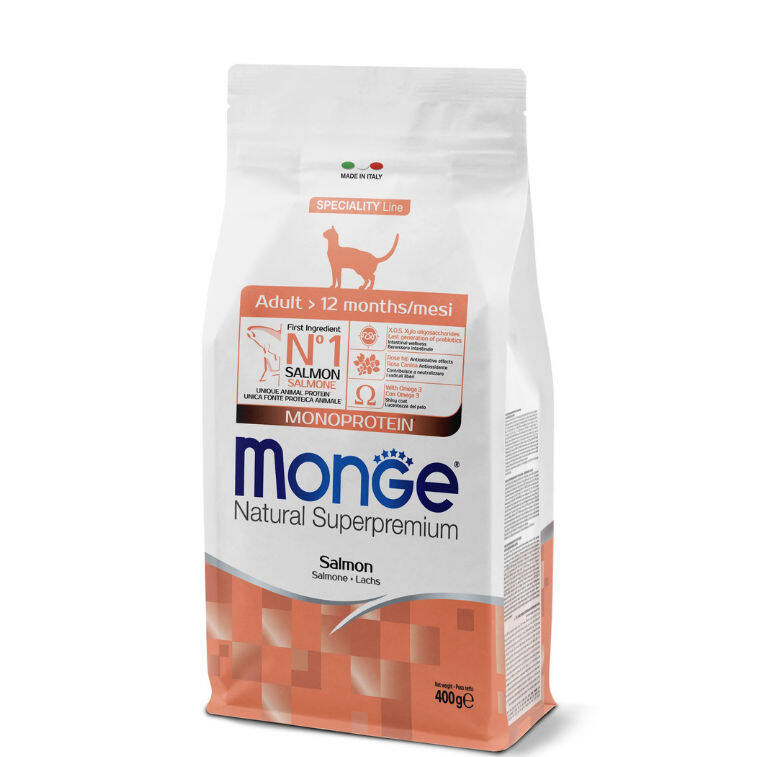 Monge Natural Adult Cat Food Superpremium with Salmon 400 qr - 1