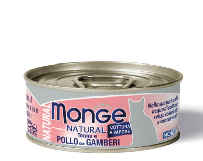Monge Natural Tonno e Pollo con Gamberi (80 q) - 