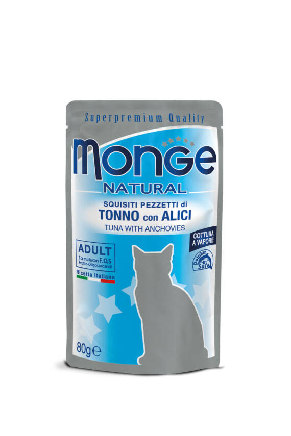 Monge NATURAL TUNA & ANCHOVIES IN JELLY 80 qr - 1