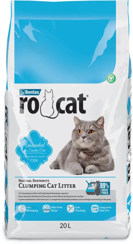 Rocat Campact Cat Litter, Natural 20 LT - 1