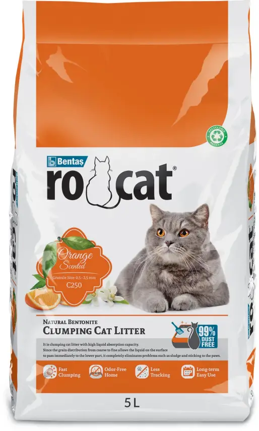 Rocat Campact Cat Litter, Orange 5 LT - 1