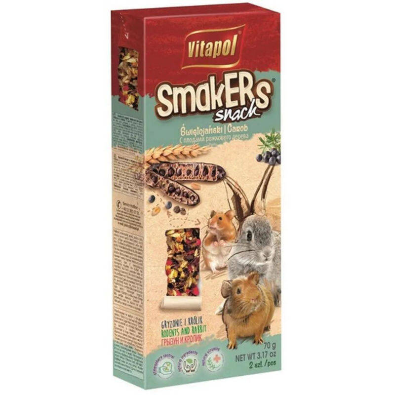 Vitapol Smakers  gəmirici üçün keçibuynuzu meyvəsi ilə taxıl çubuqlar 2 əd (90g) - 1