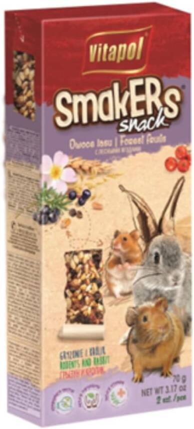 Vitapol Smakers gəmirici üçün meşə giləmeyvəli taxıl çubuqlar 2 əd (90g) - 1