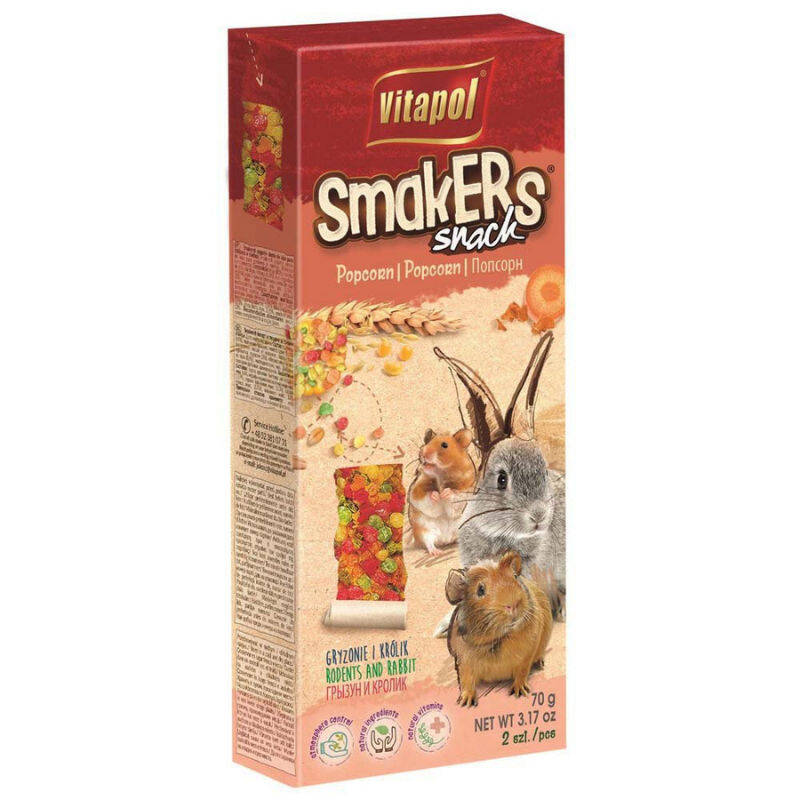 Vitapol Smakers gəmirici üçün popkorn ilə taxıl çubuqlar 2 əd (90g) - 1